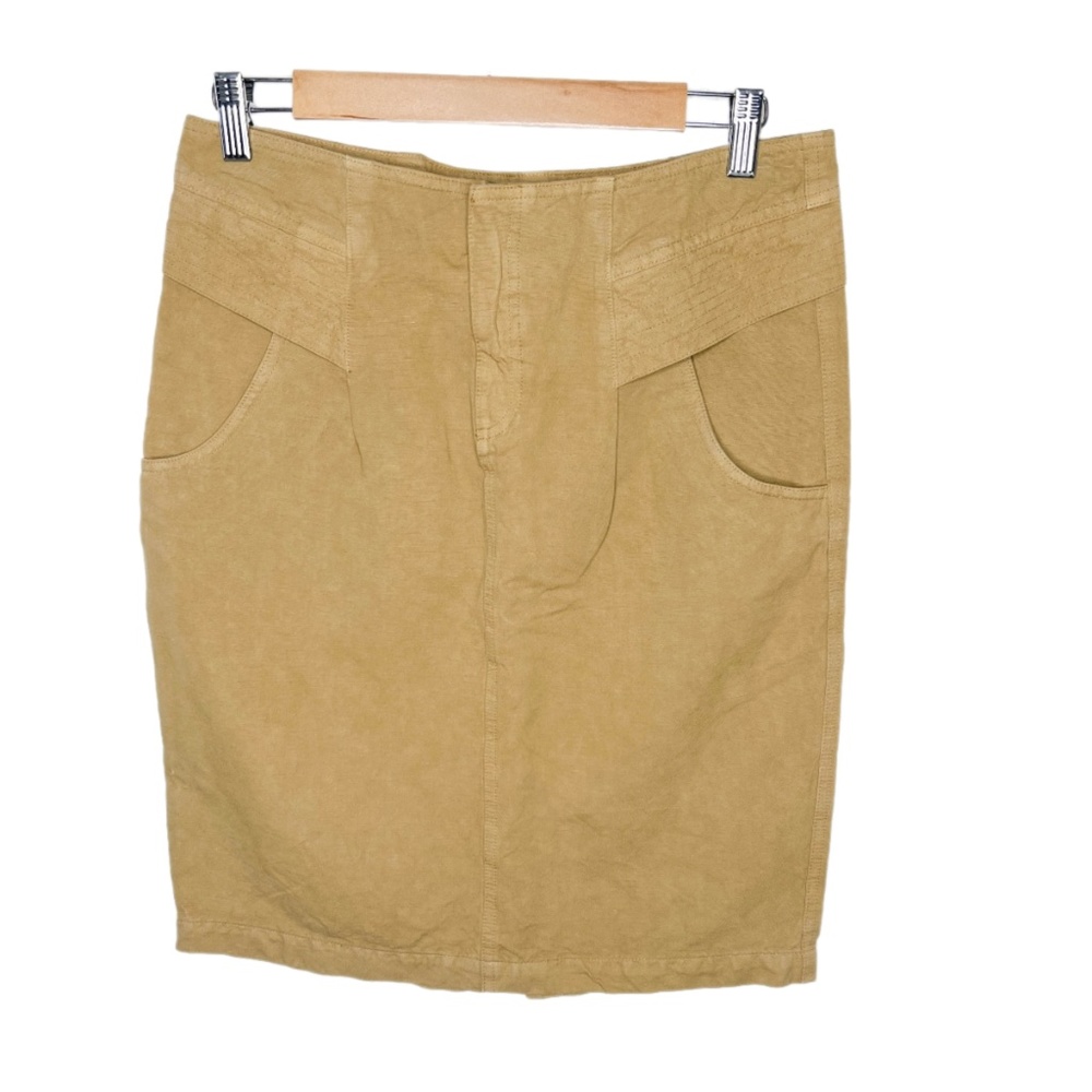 A.L.C. | Tan Serpico Cotton Linen Skirt Size 6 Pockets